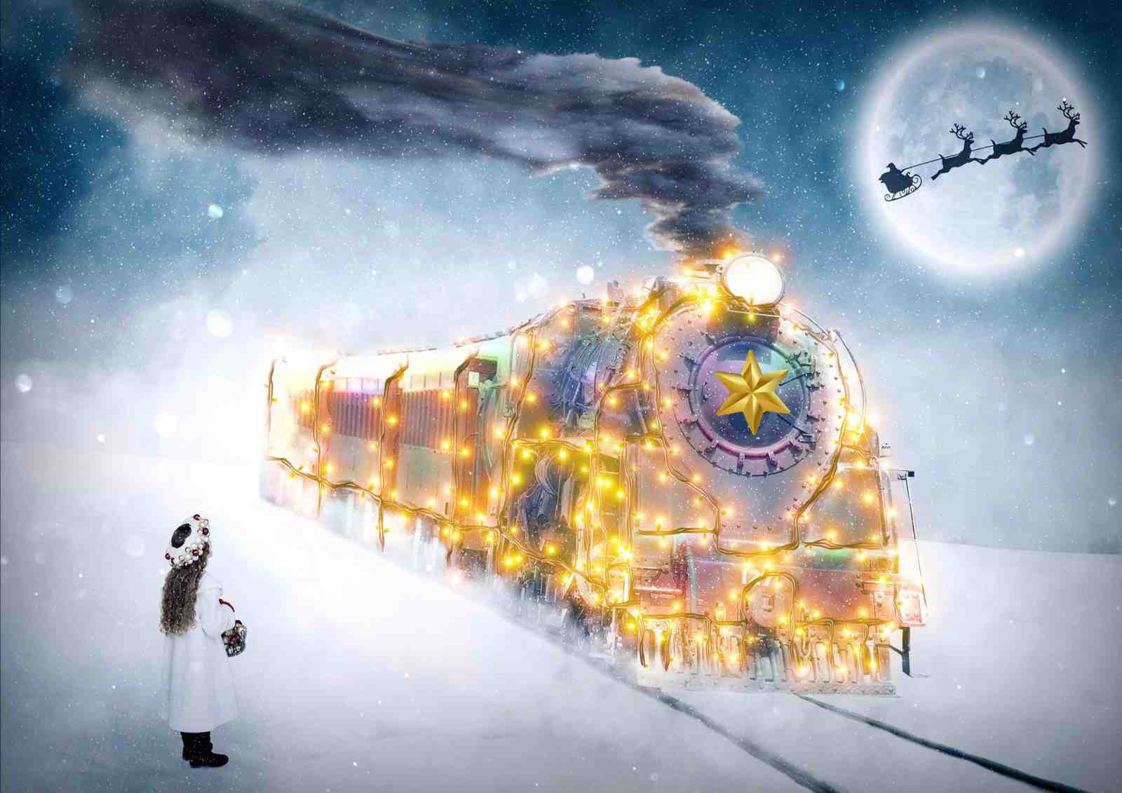 Magical Polar Express Christmas Train Wall Art