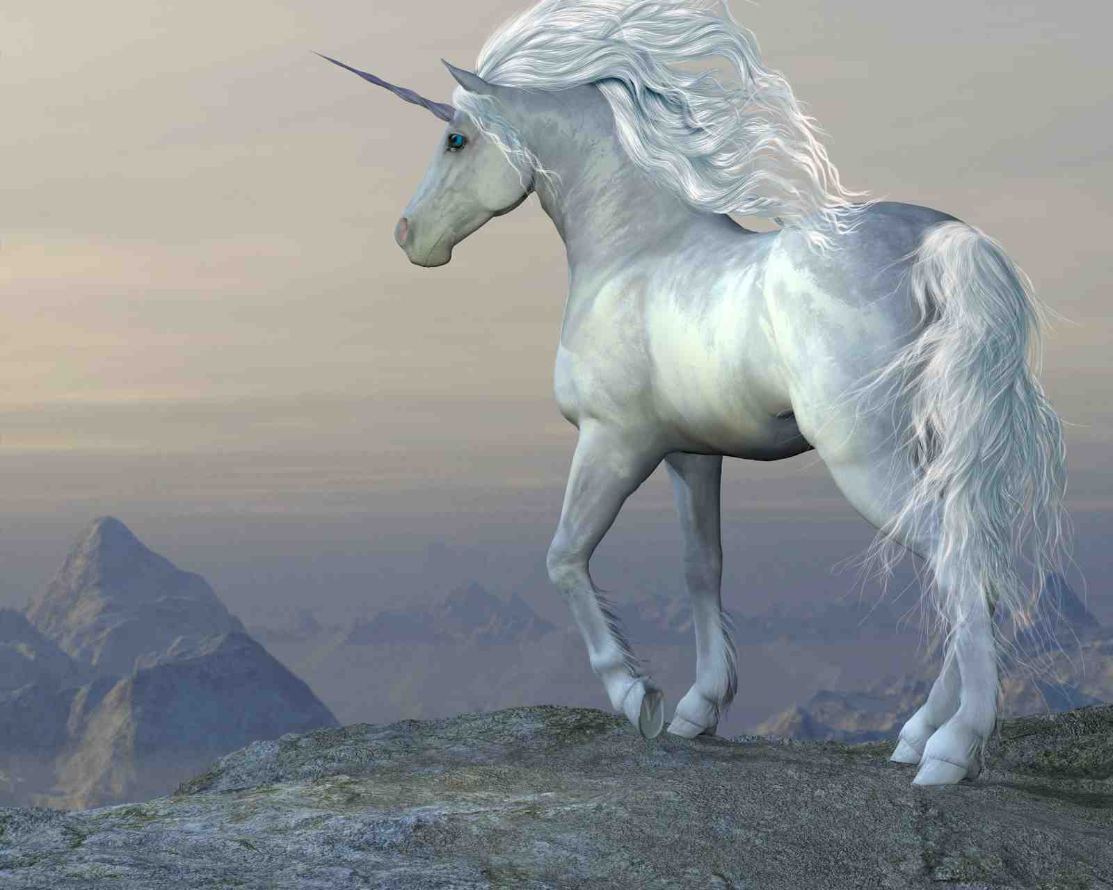 Majestic Unicorn Mountain Scene Wall Art