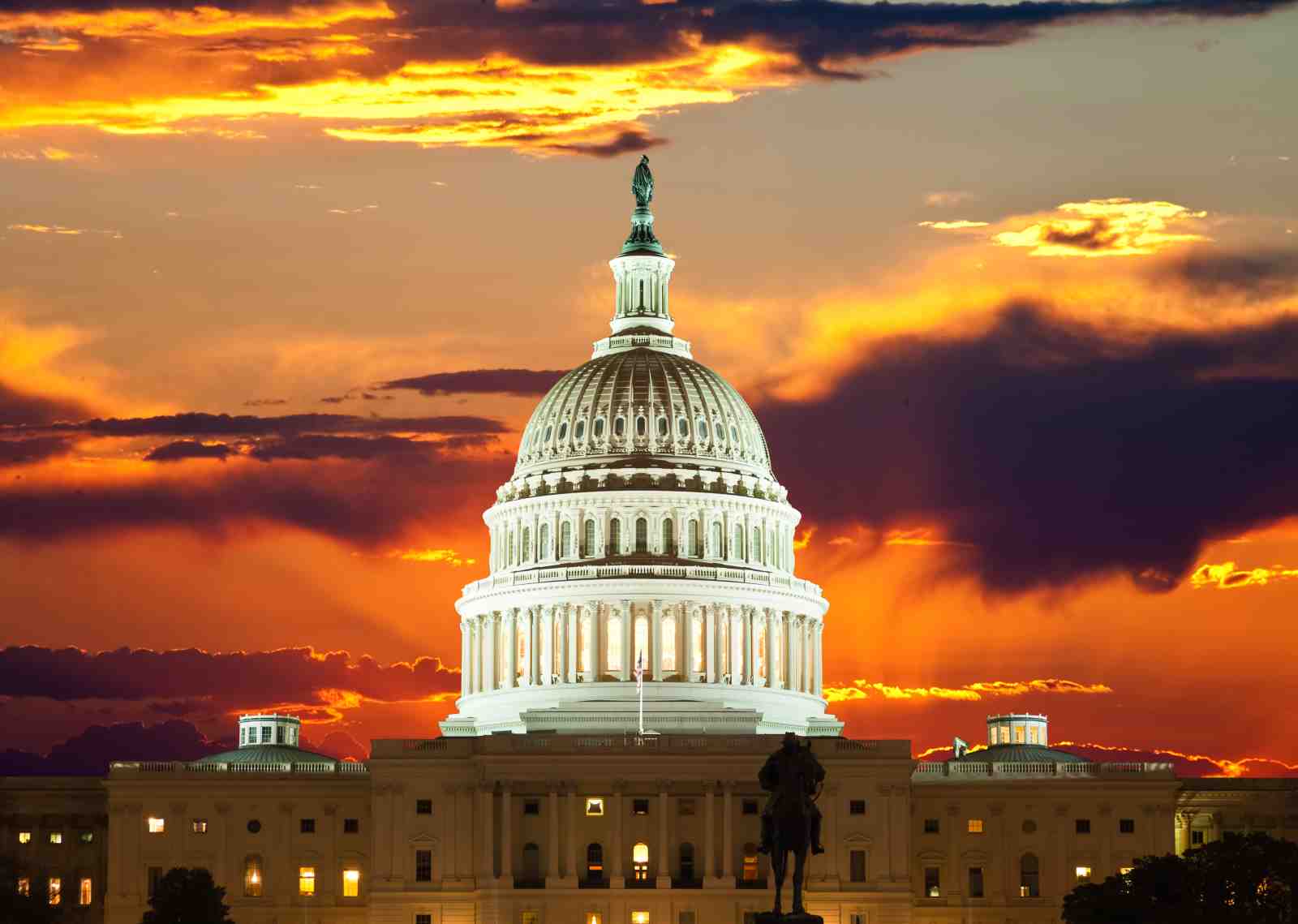 Majestic Capitol Sunset Wall Art