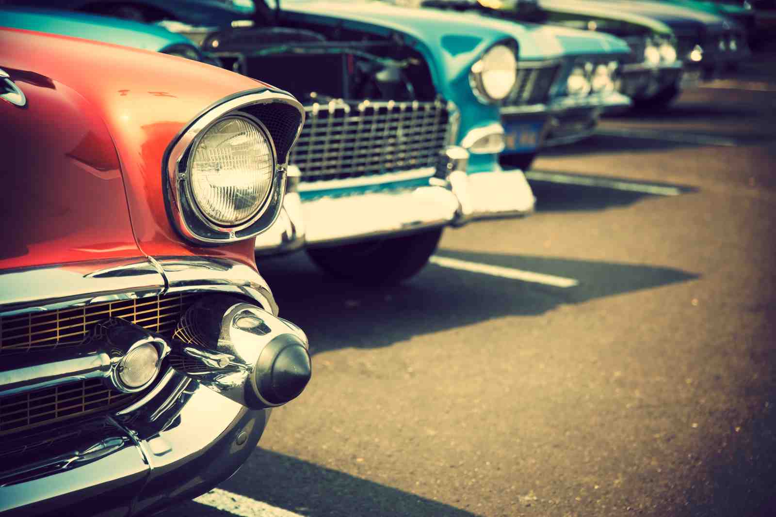 Vintage Red Classic Car Wall Art