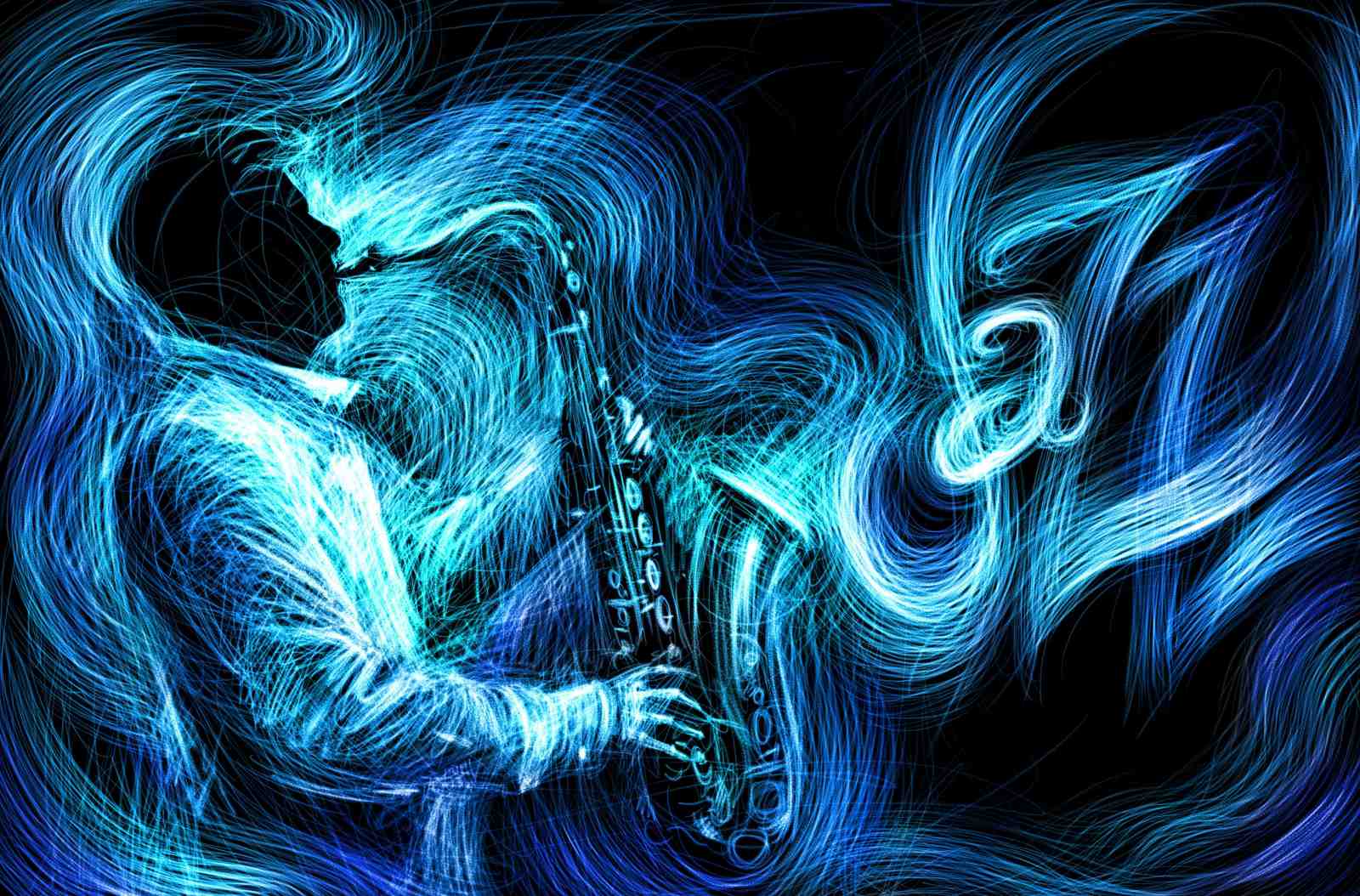 Electric Saxophone Soundwave Wall Art