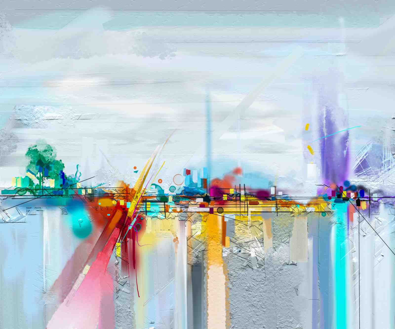 Abstract Cityscape Wall Art