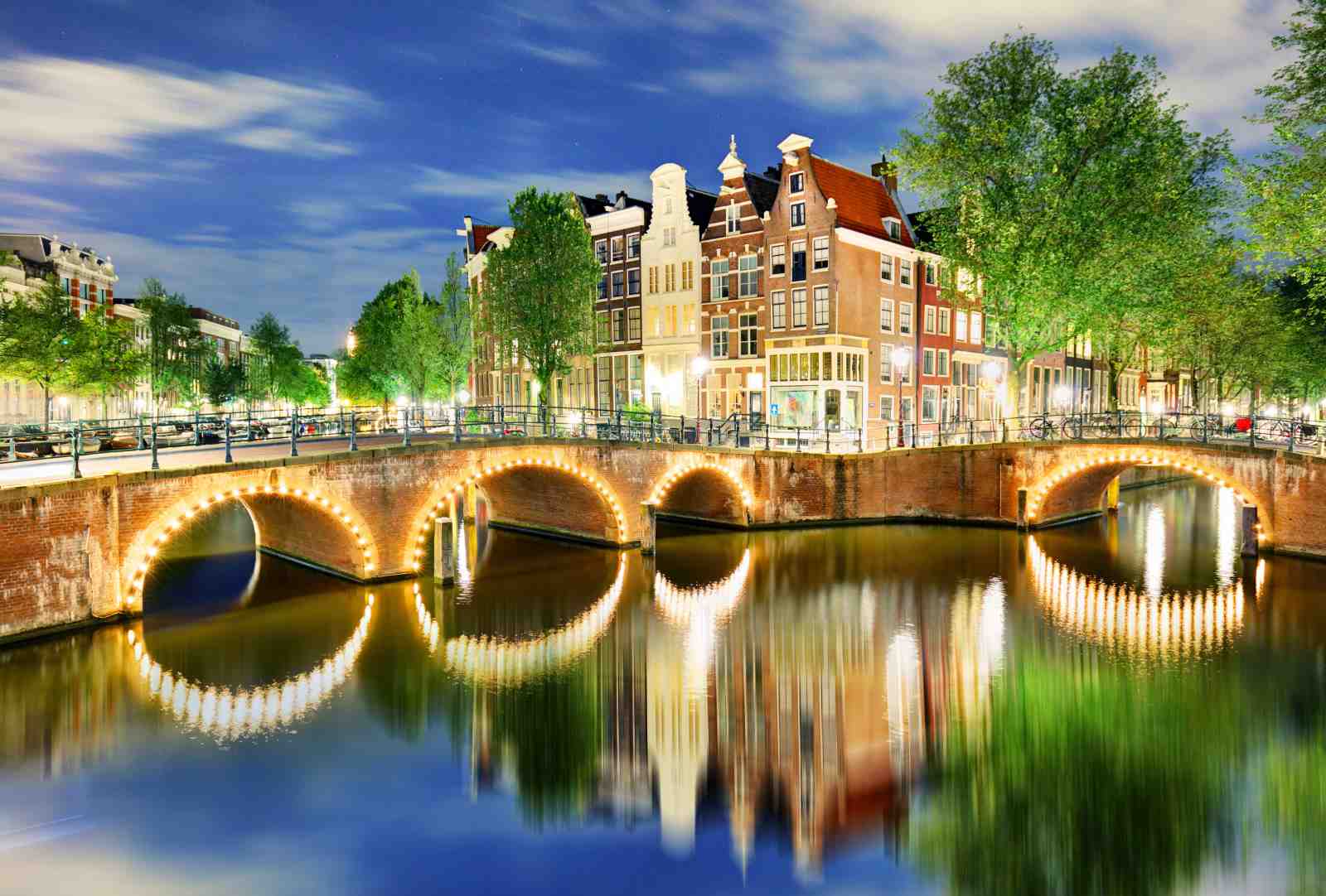 Enchanting Amsterdam Canal Night Wall Art