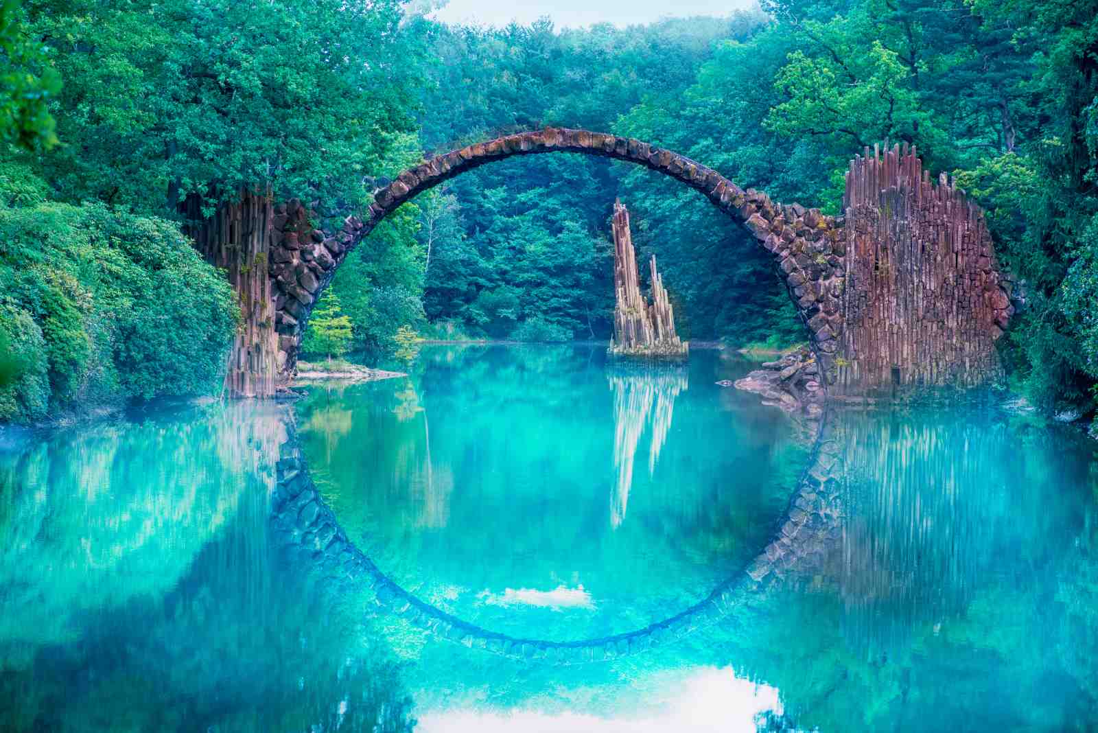 Enchanted Bridge & Turquoise Lake Wall Art