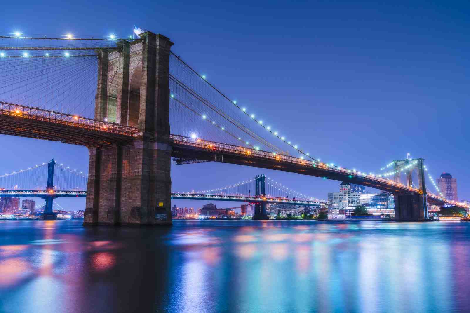 Iconic Brooklyn Bridge Nightscape Wall Art