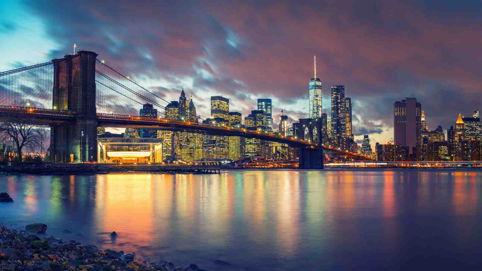 New York City Skyline Brooklyn Bridge Wall Art