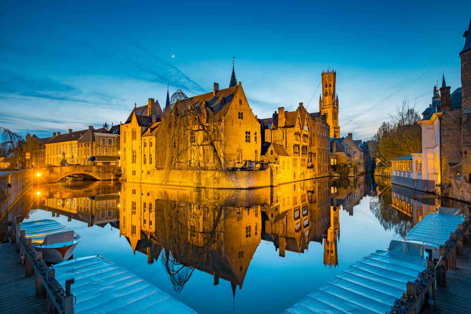 Magical Bruges Canal Evening Wall Art