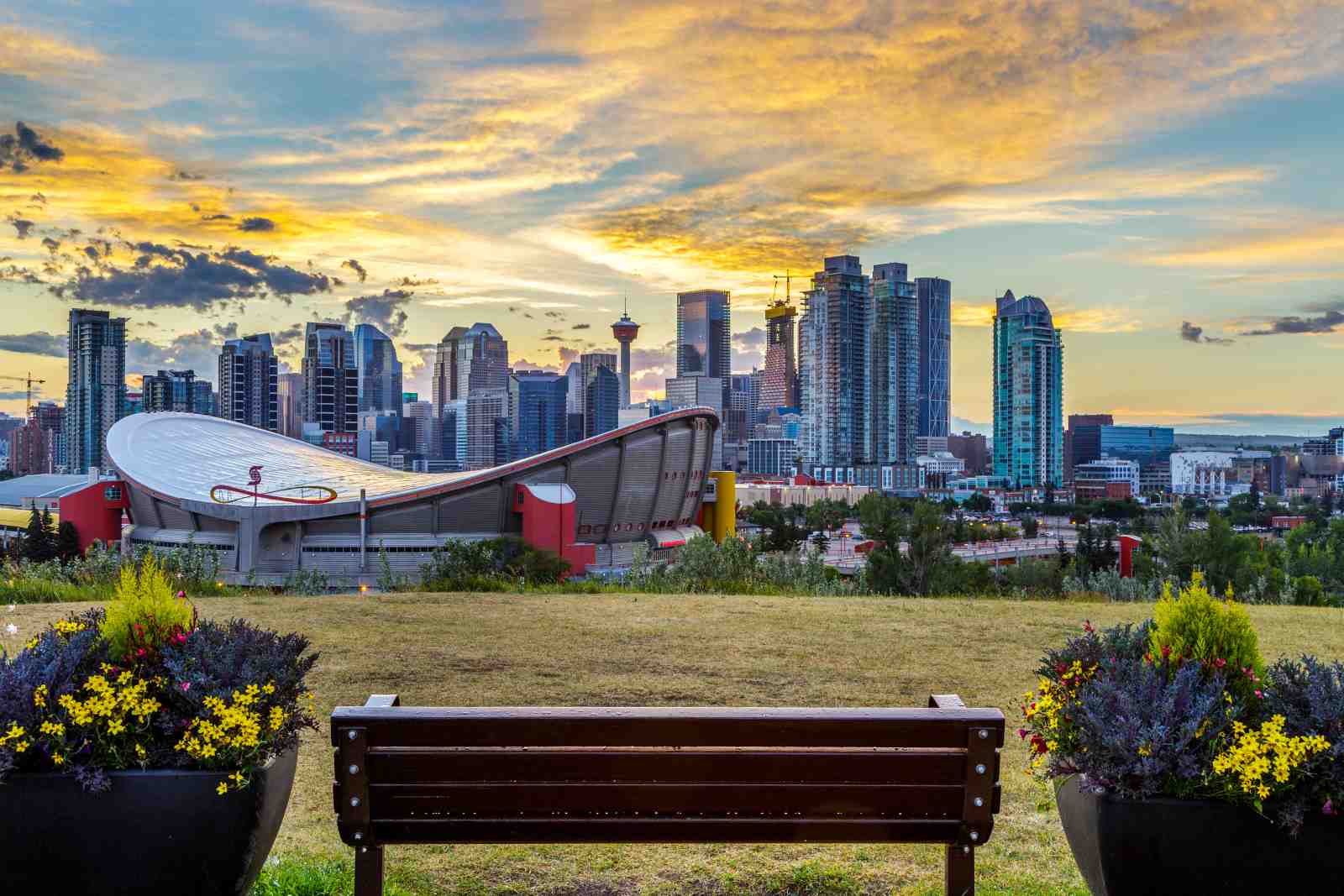 Calgary Skyline Golden Hour Wall Art