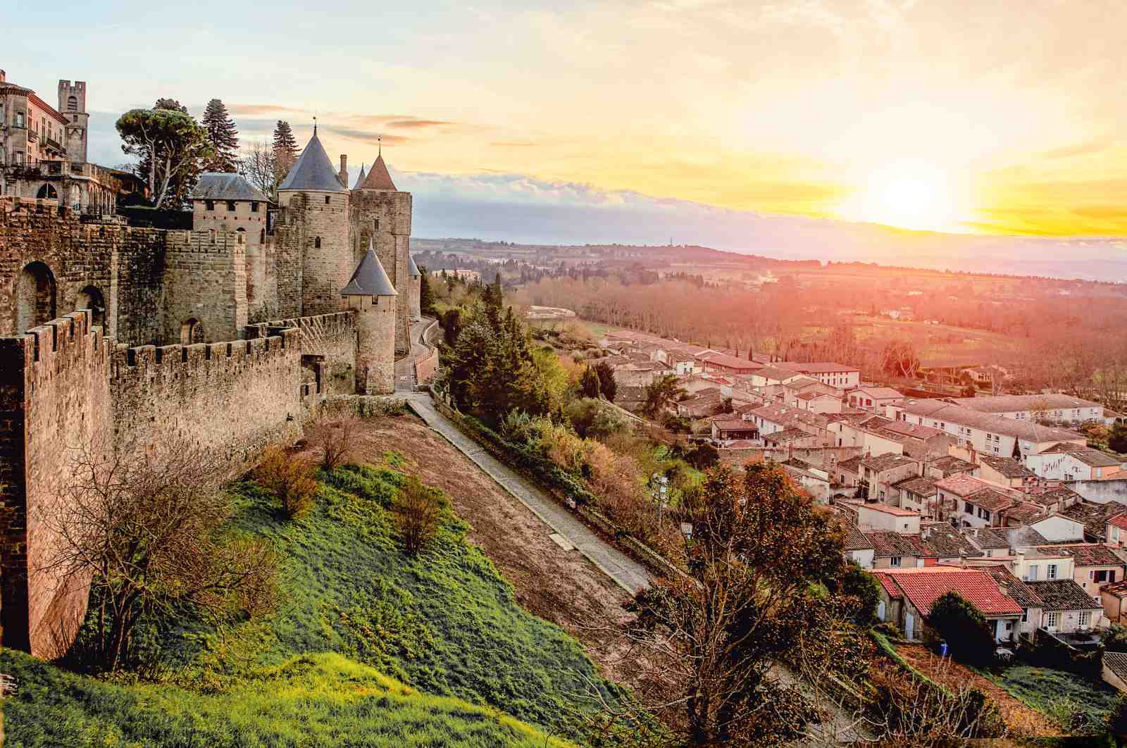 Majestic French Castle Sunset Wall Art