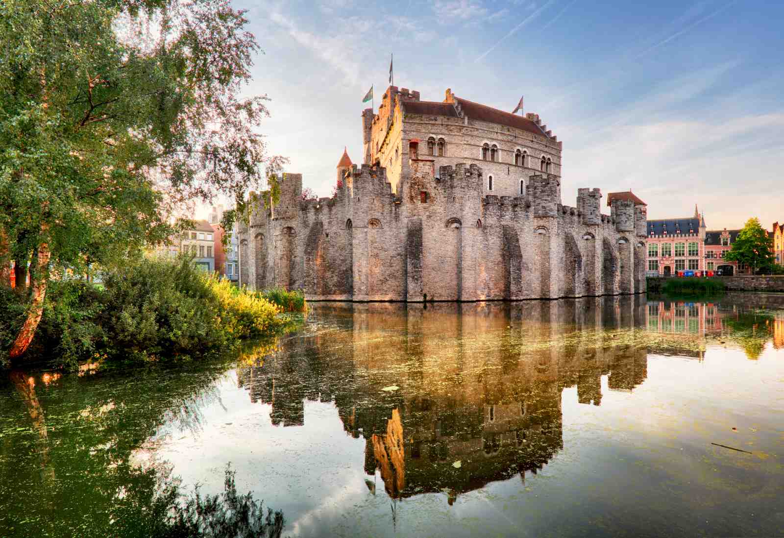 Historic Castle Reflection Wall Art | European Architecture