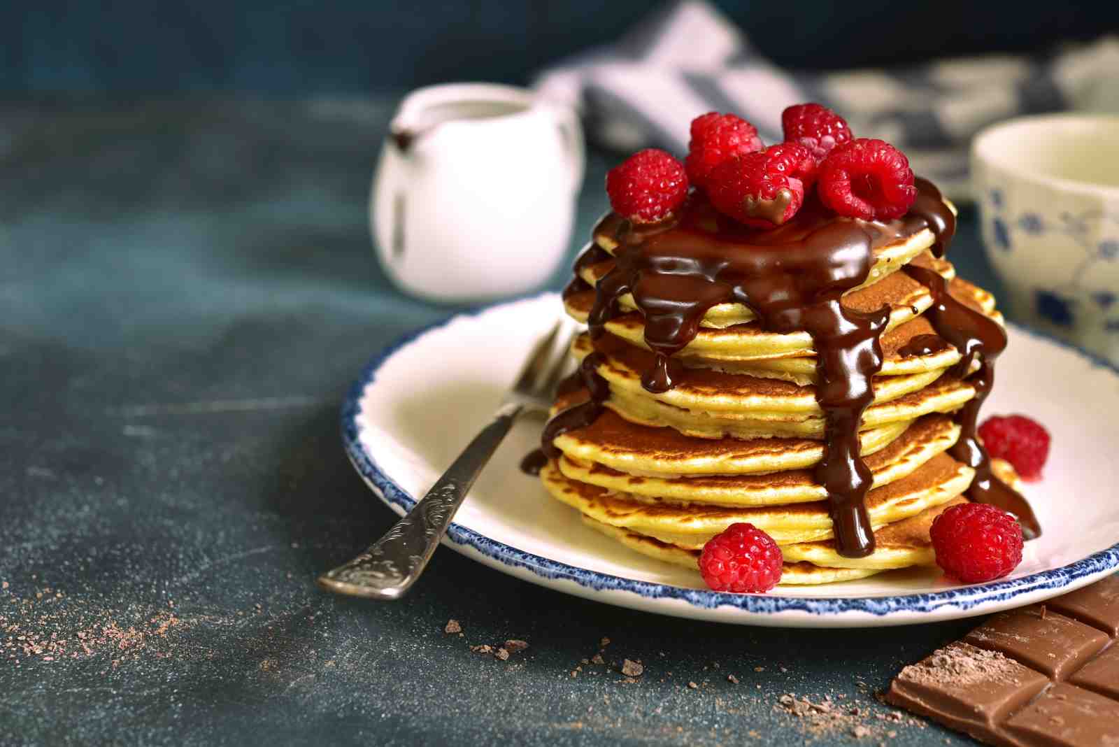 Gourmet Chocolate Raspberry Pancakes Wall Art