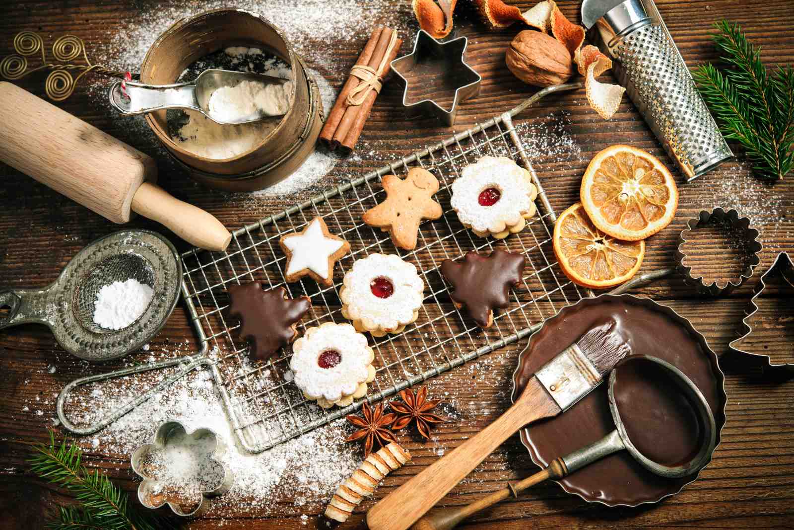 Cozy Baking Kitchen Vintage Christmas Cookies Wall Art