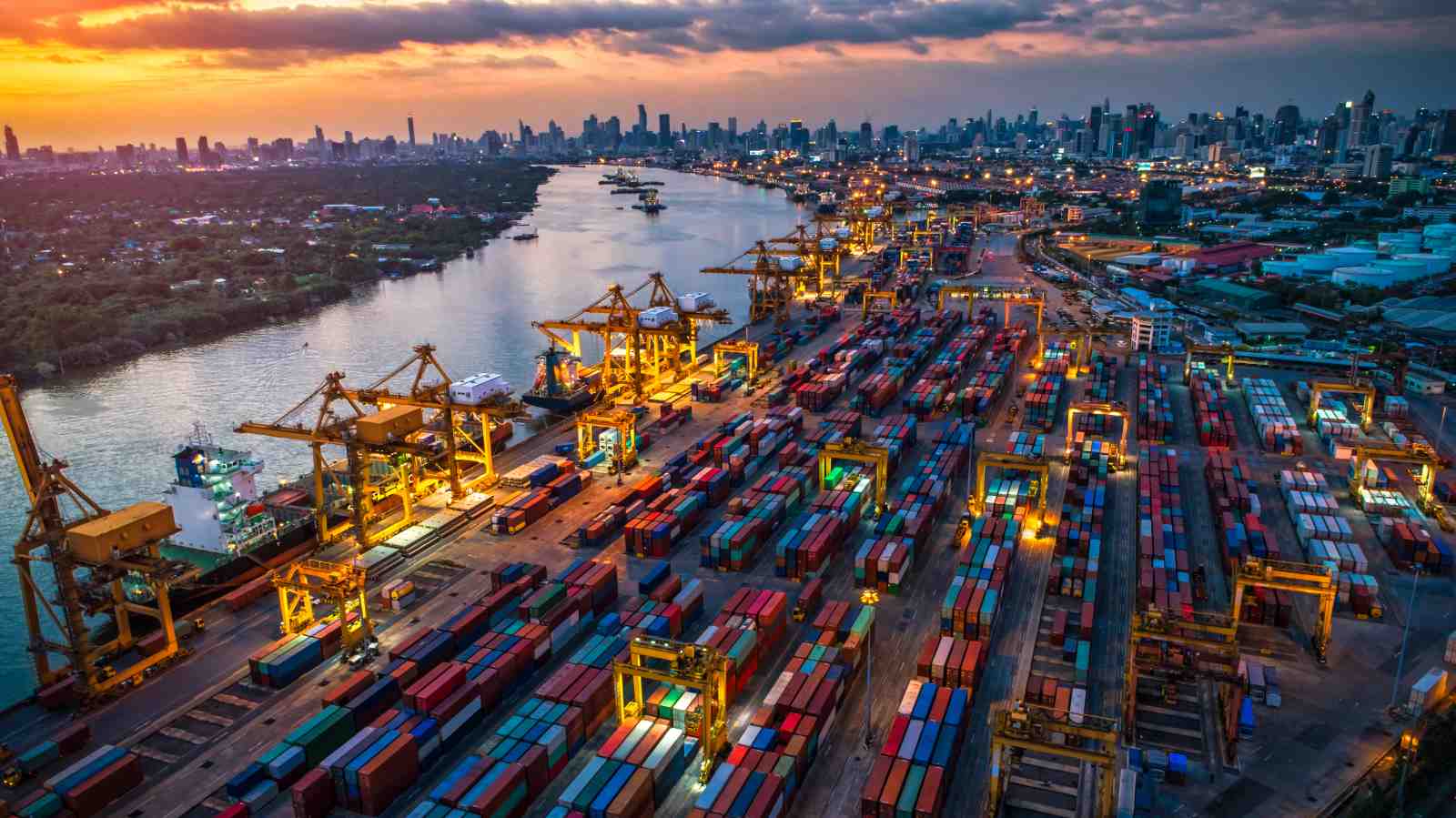 Modern Port Cityscape Wall Art