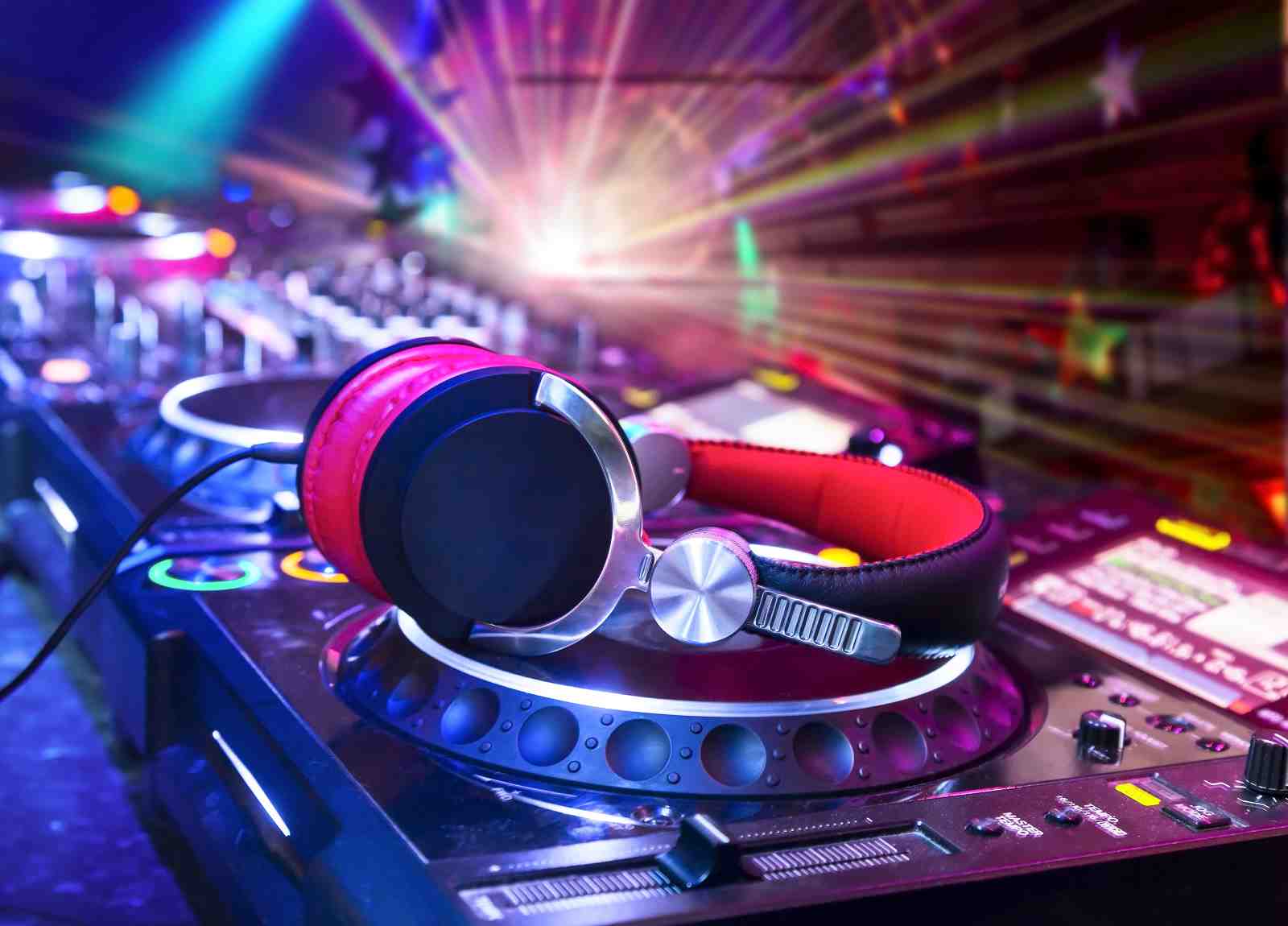 DJ Headphones & Lights Wall Art