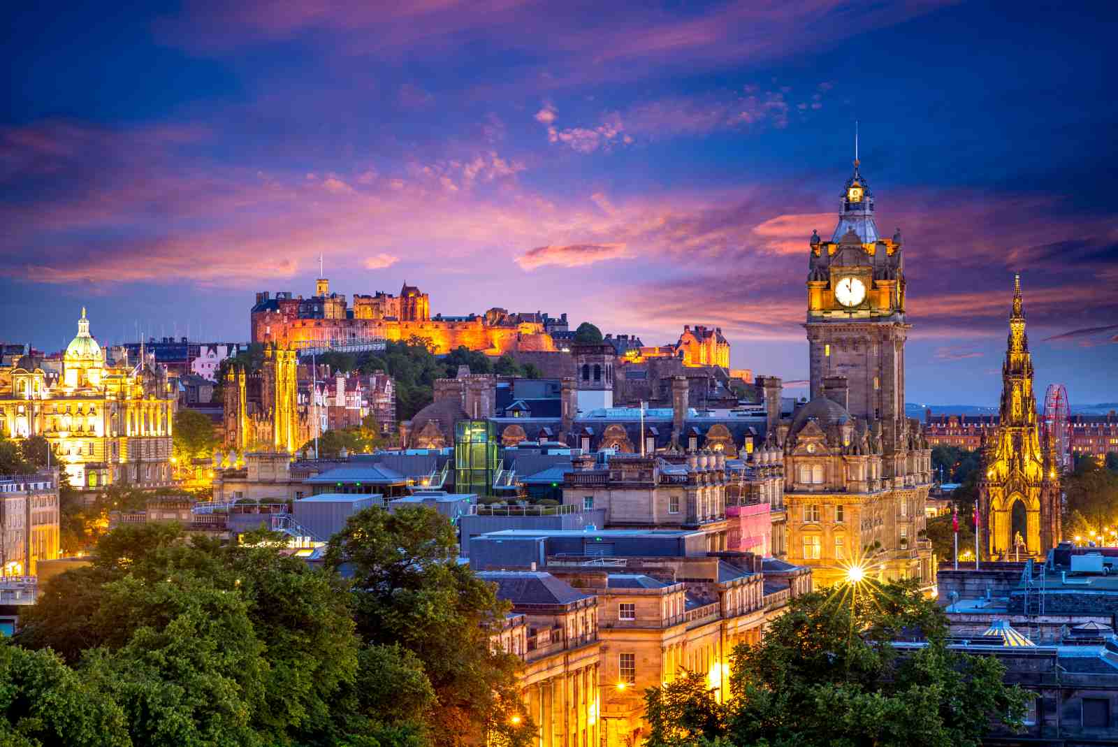 Edinburgh Skyline Twilight Wall Art
