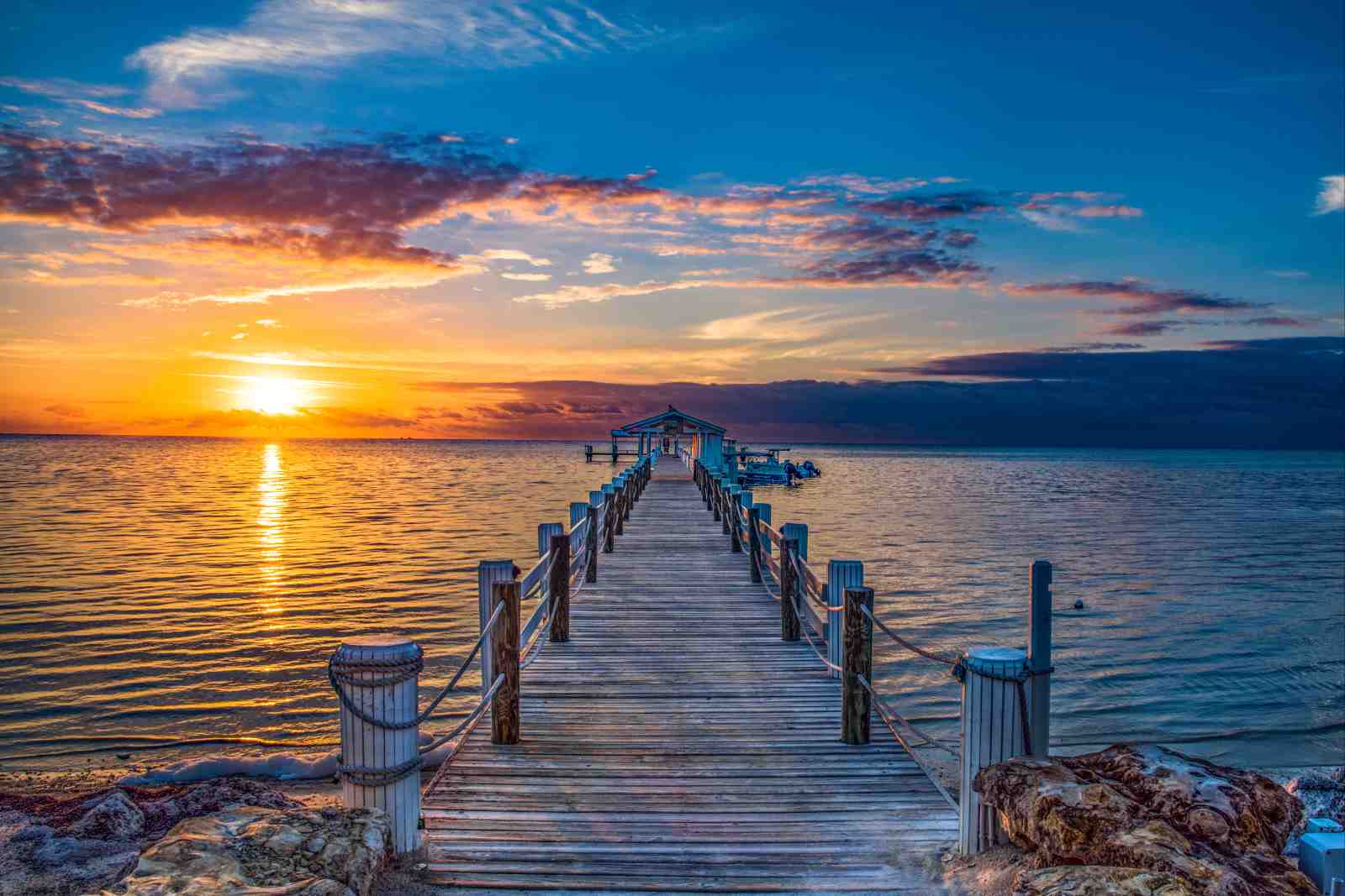 Serene Sunset Pier Landscape Wall Art