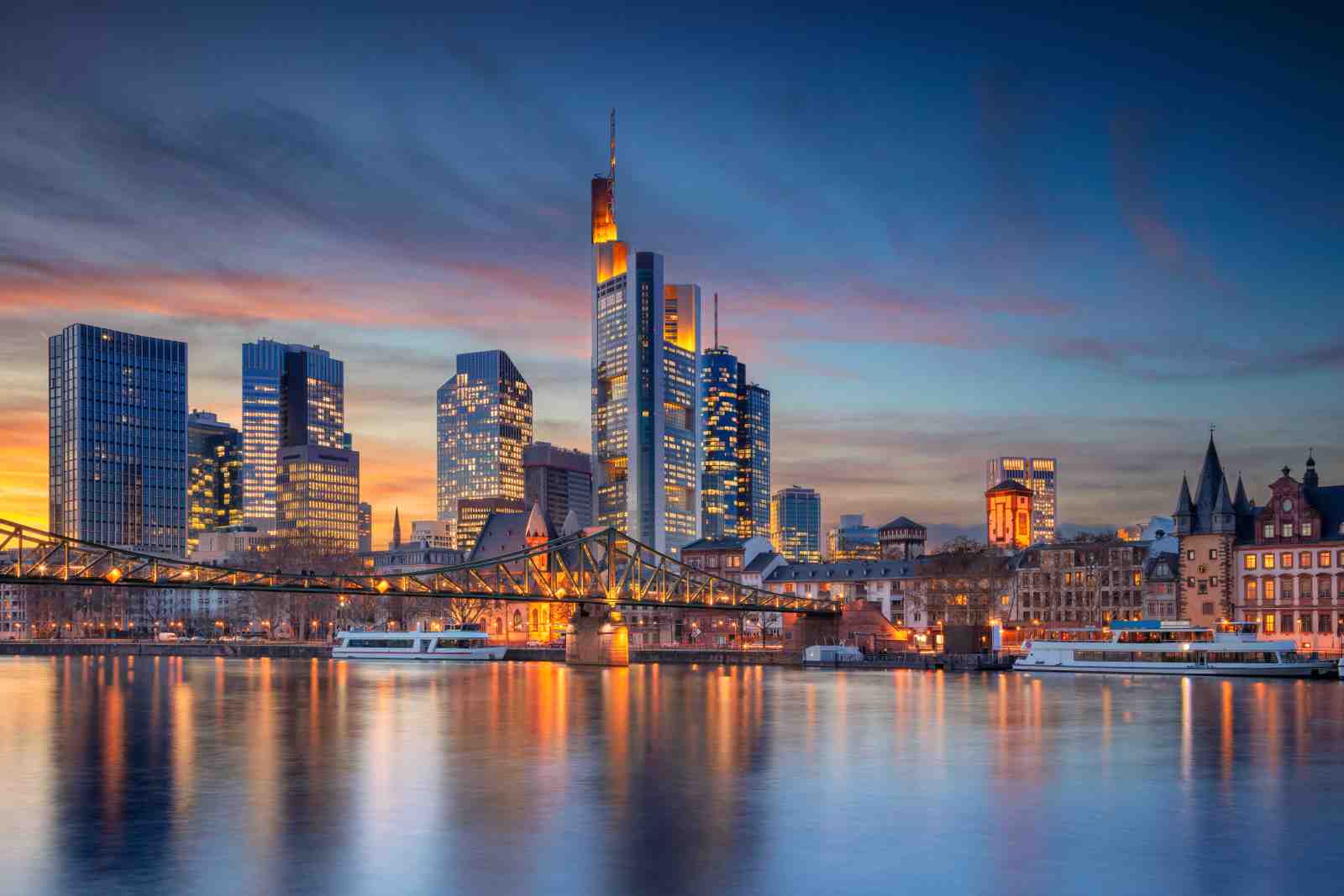 Frankfurt Skyline Sunset Cityscape Wall Art