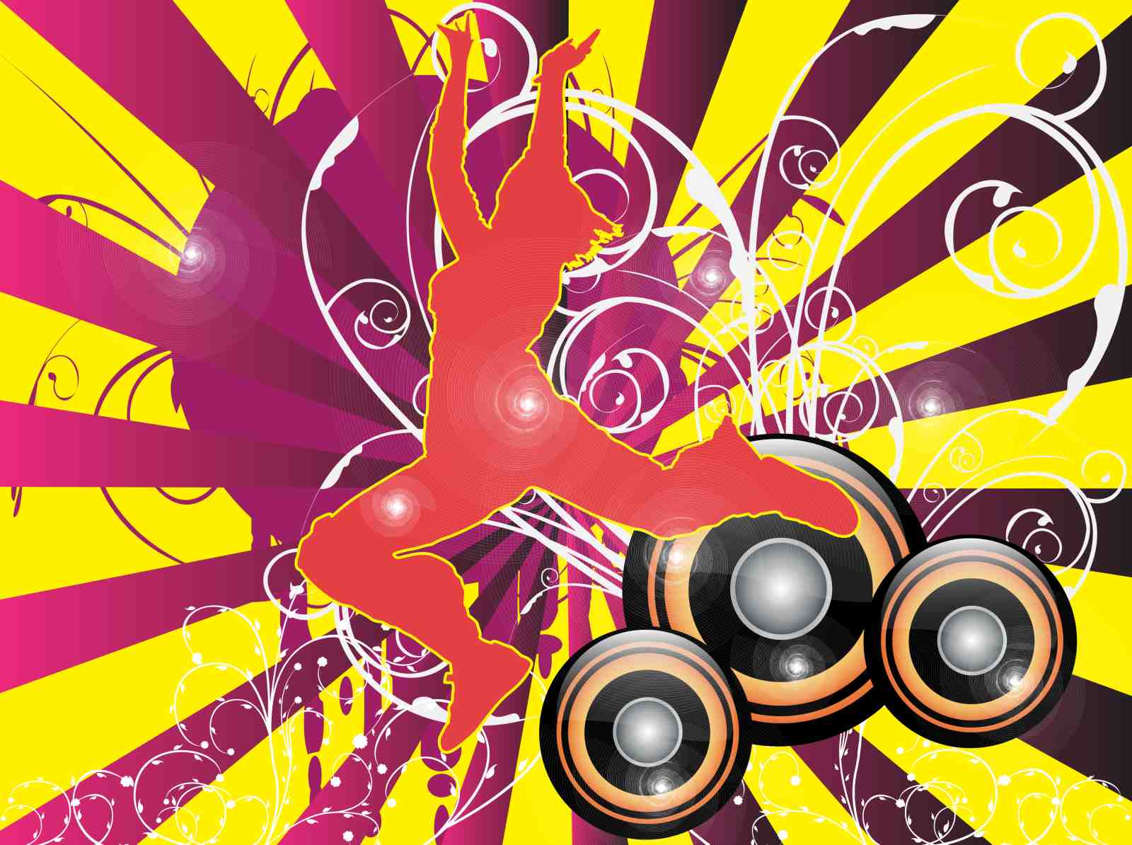 Energetic Dancer & Speaker Wall Art
