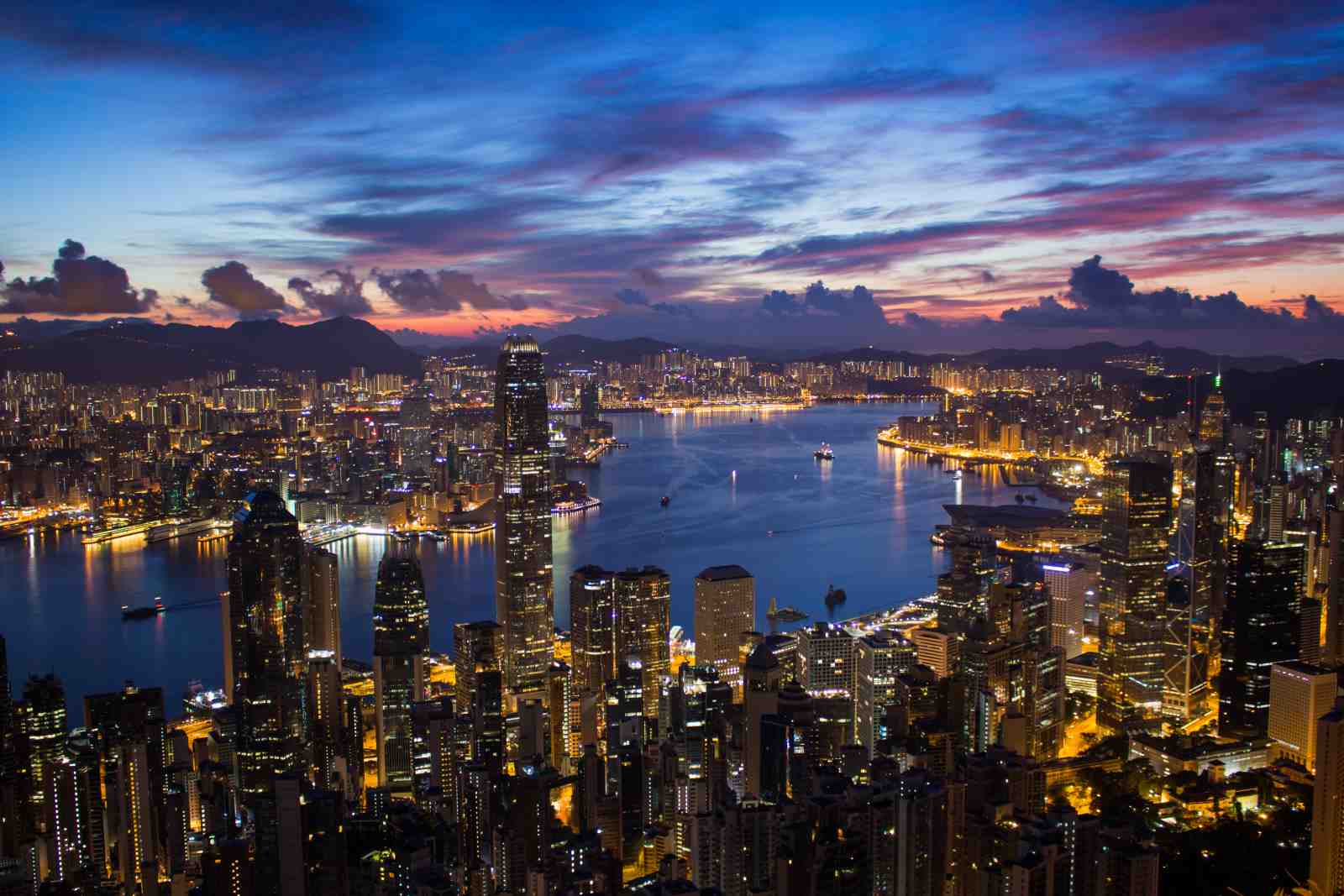 Hong Kong Skyline Dusk Wall Art