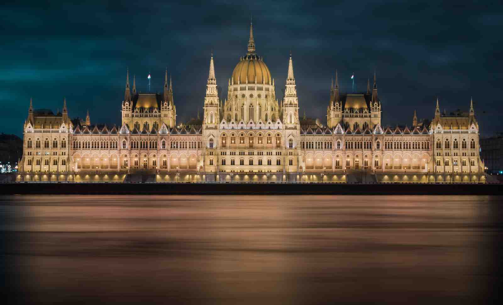 Budapest Parliament at Night Wall Art