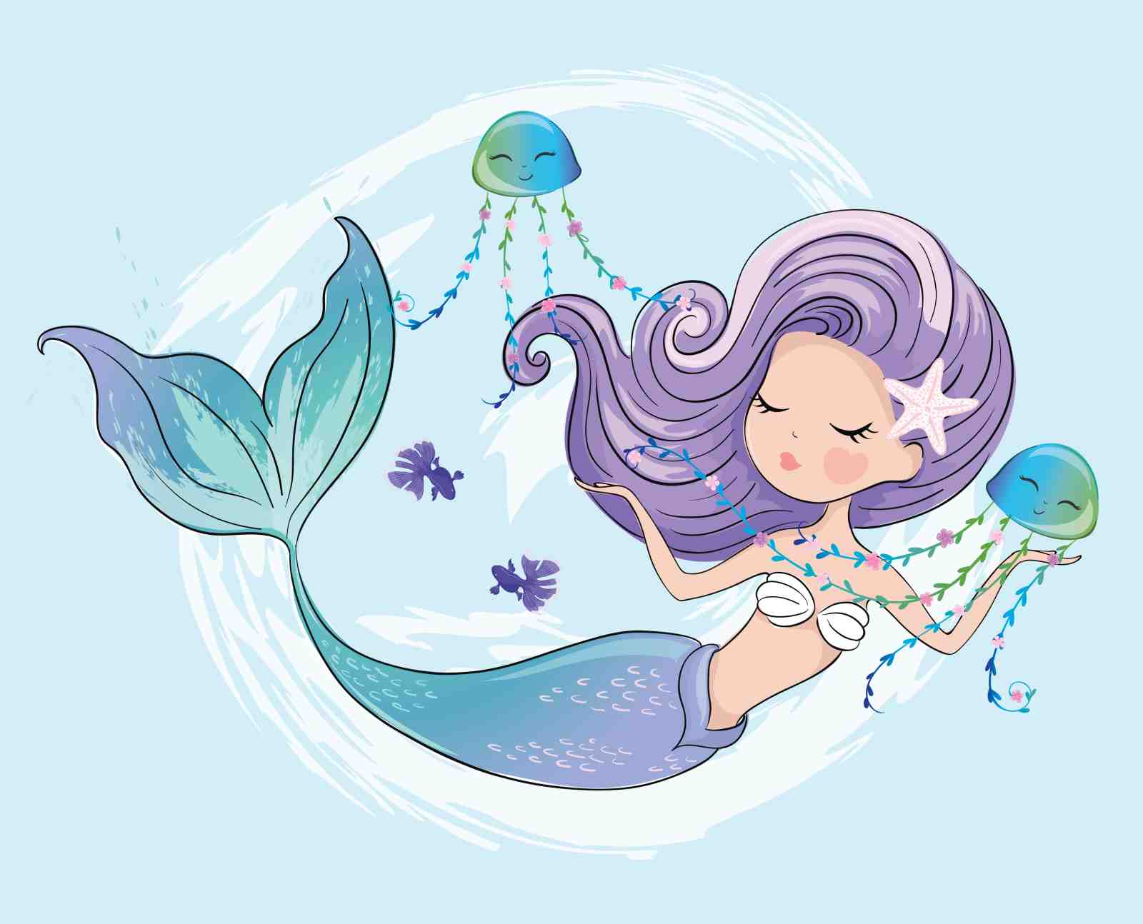 Enchanting Mermaid & Jellyfish Wall Art