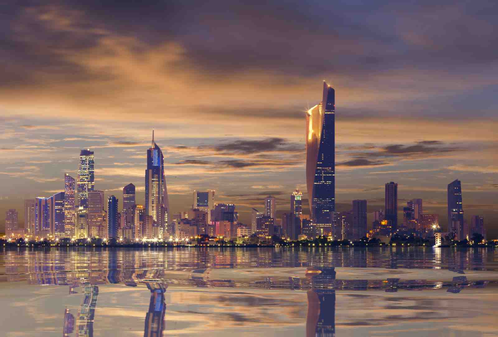 Modern Cityscape Reflection Wall Art