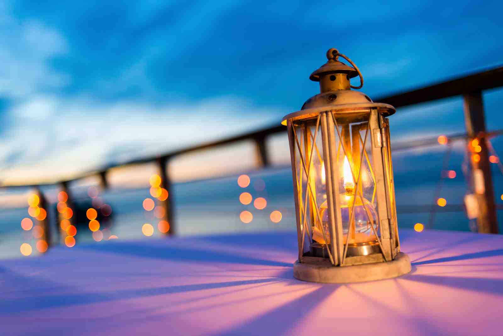 Cozy Lantern Ambiance Beach Sunset Wall Art