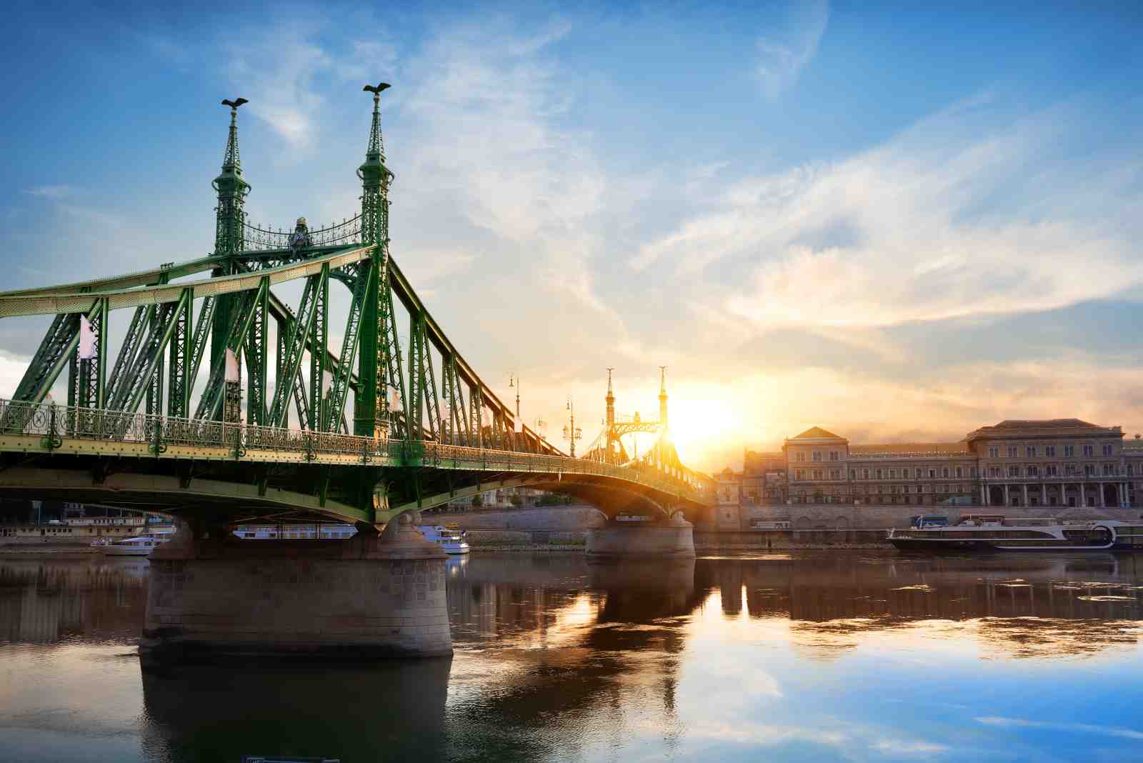 Budapest Liberty Bridge Sunset Wall Art