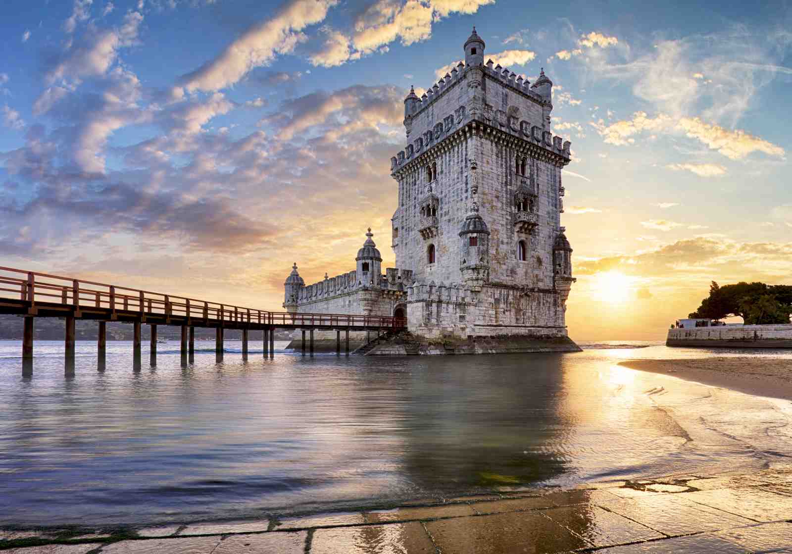 Lisbon Belem Tower Sunset Wall Art