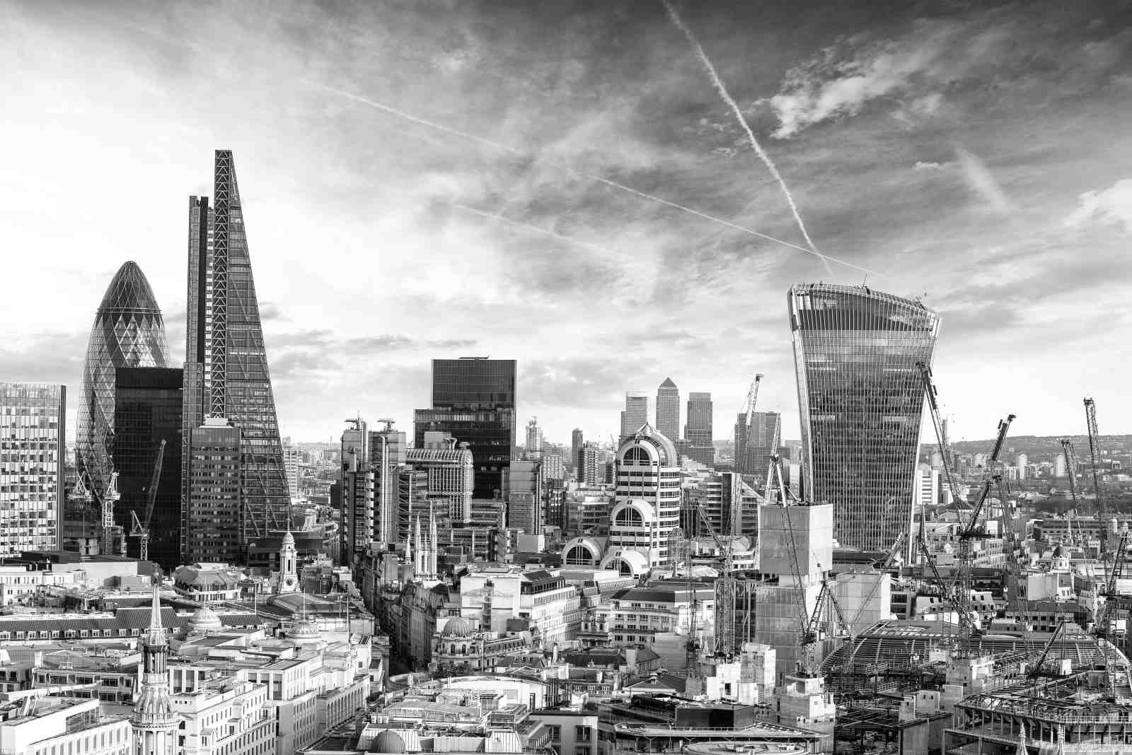 London Skyline Black and White Wall Art