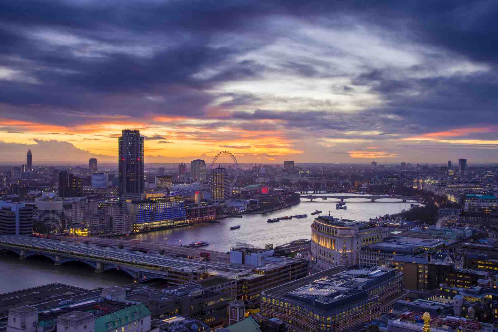 London Skyline Sunset Cityscape Wall Art