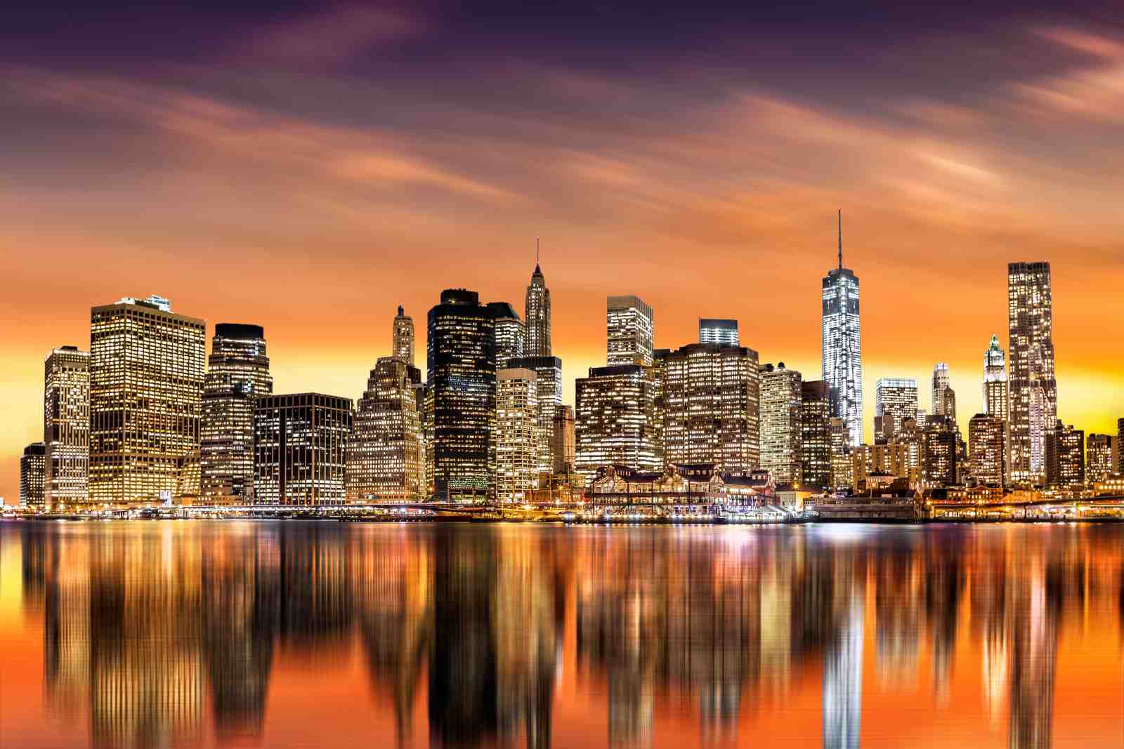 NYC Skyline Sunset Cityscape Wall Art