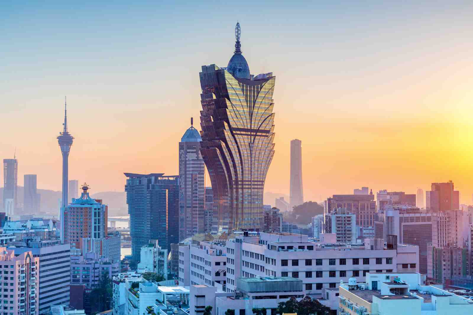 Macau Cityscape Sunset Wall Art