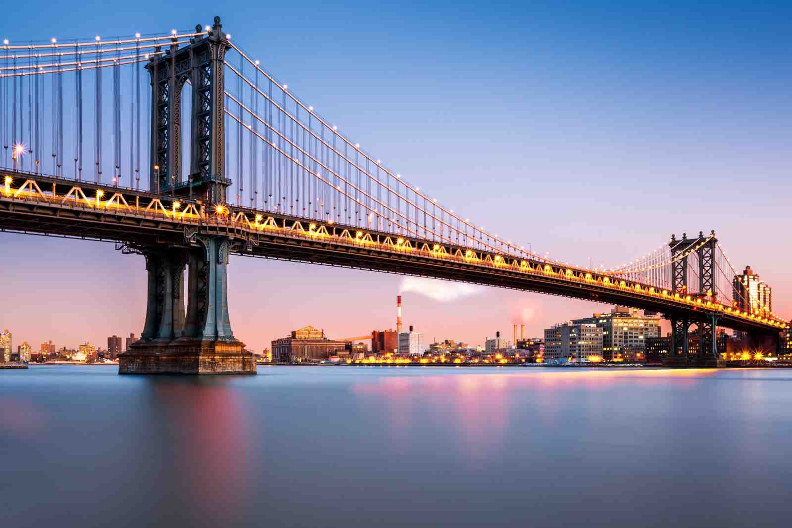 NYC Manhattan Bridge Twilight Wall Art