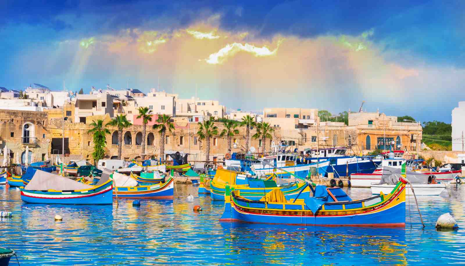 Colorful Fishing Boats Malta Wall Art