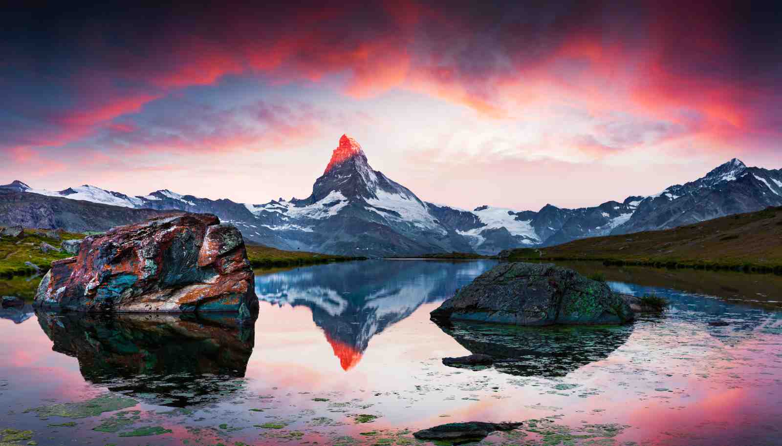 Majestic Alpine Sunset Mountain Wall Art