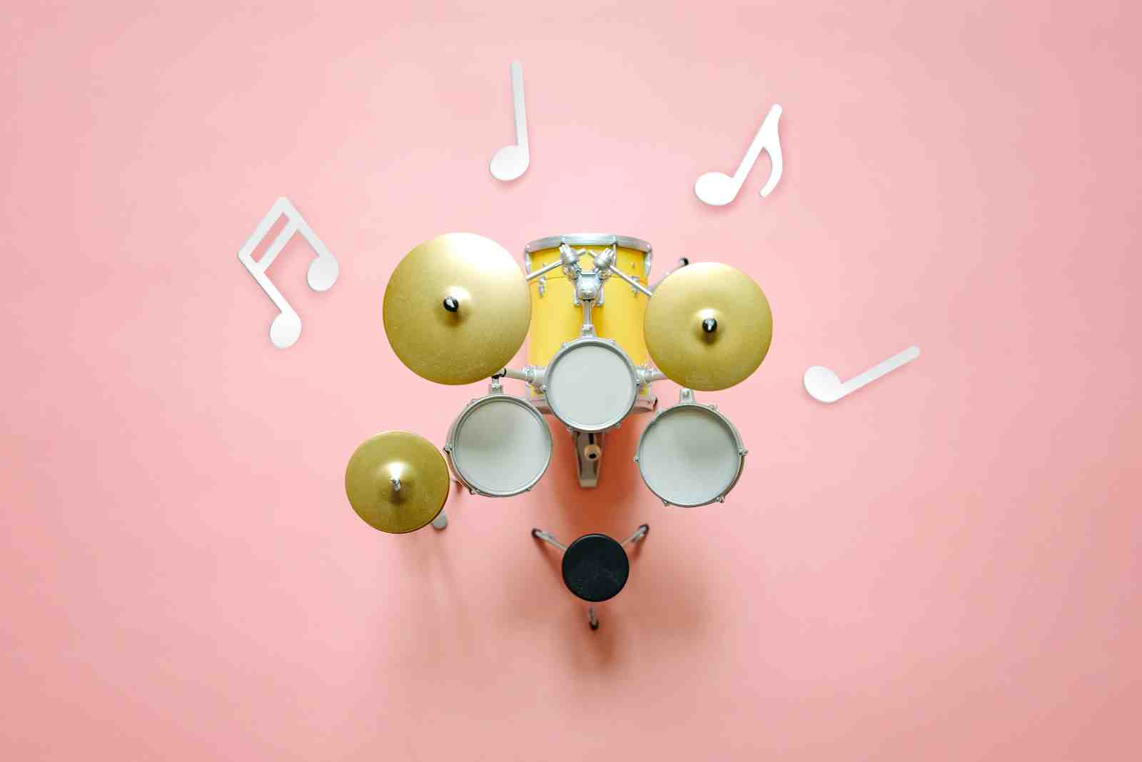 Playful Drum Set & Music Notes Wall Art