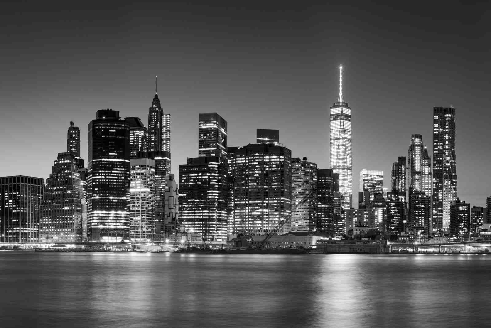 NYC Skyline B&W Cityscape Wall Art