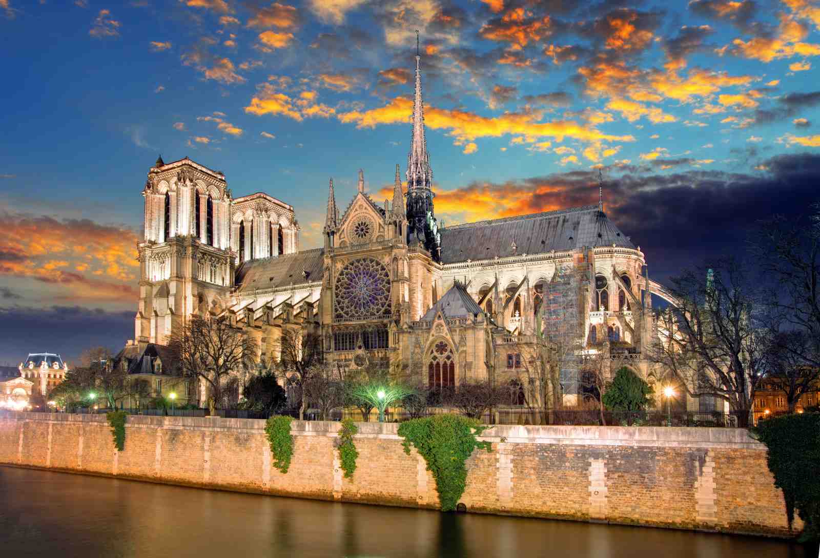 Parisian Cathedral Sunset Wall Art