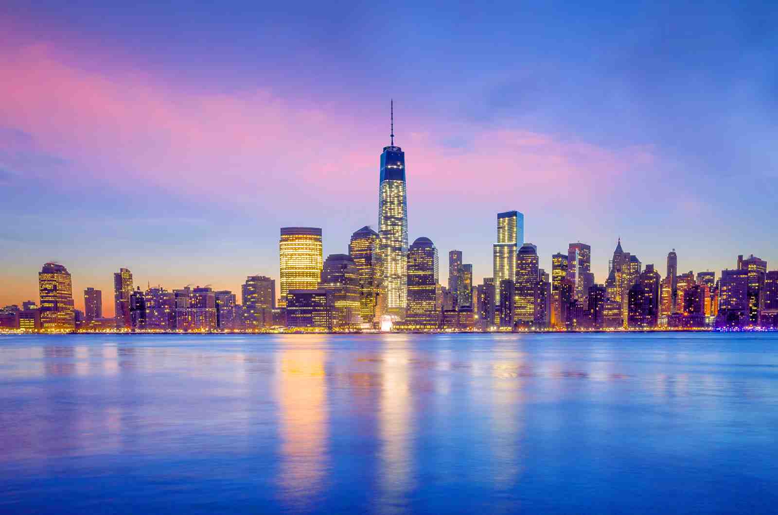 NYC Skyline Dusk Cityscape Wall Art