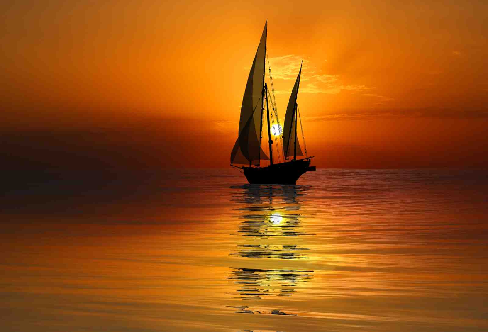 Sunset Sailboat Serenity Wall Art