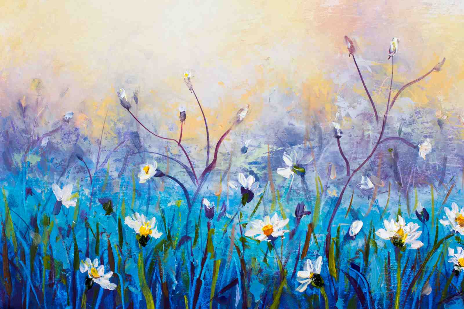 Impressionist Meadow Wildflowers Wall Art