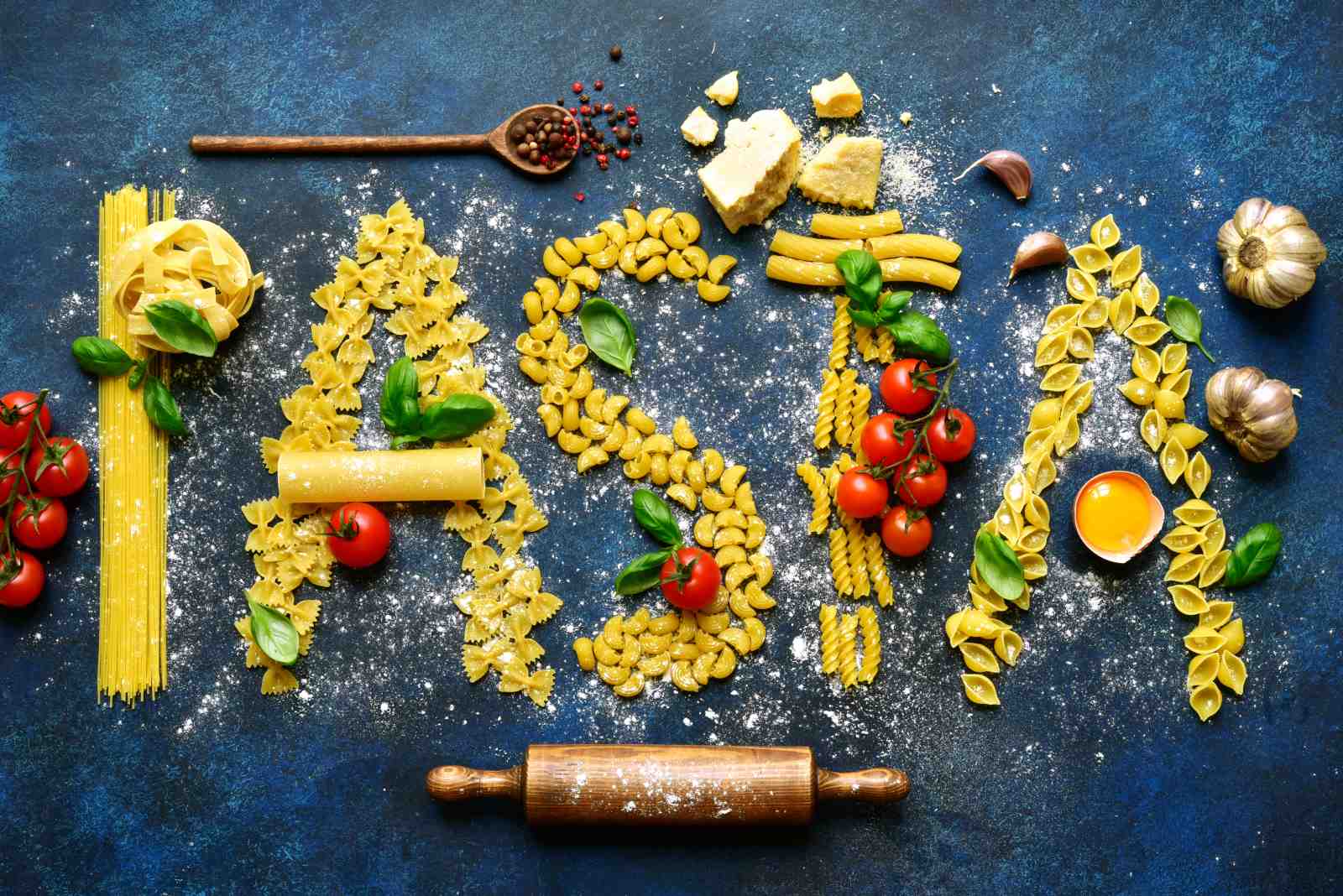 Artistic Pasta Ingredients Wall Art