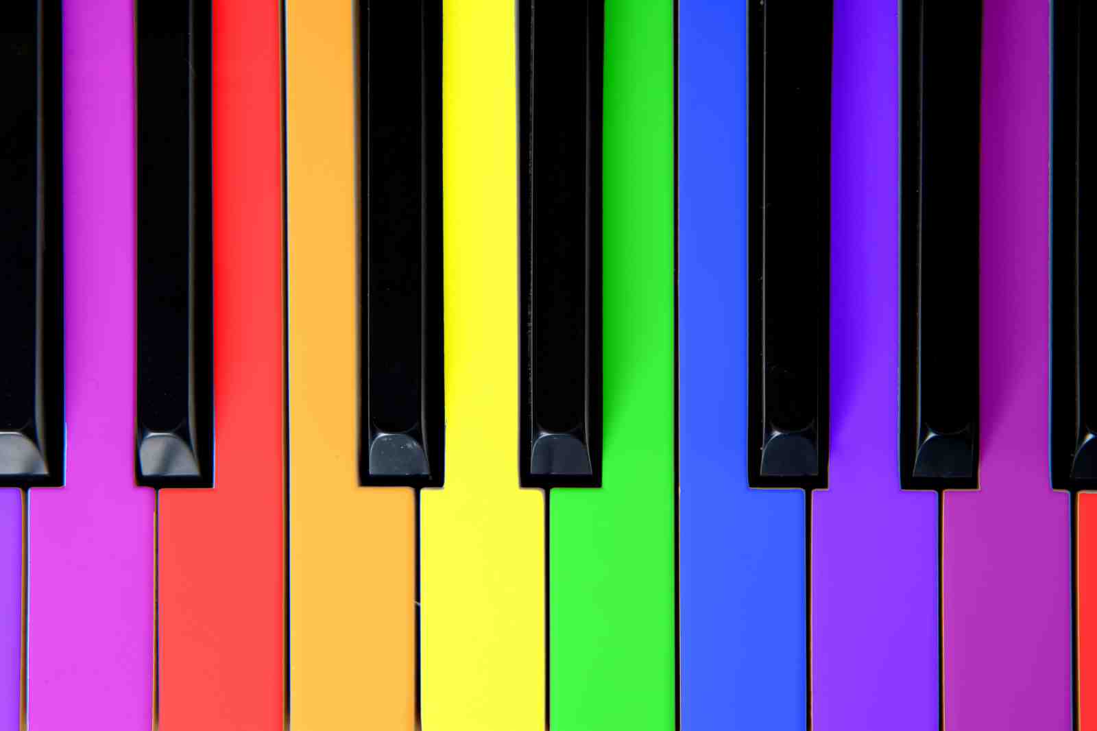 Vibrant Rainbow Piano Keys Wall Art