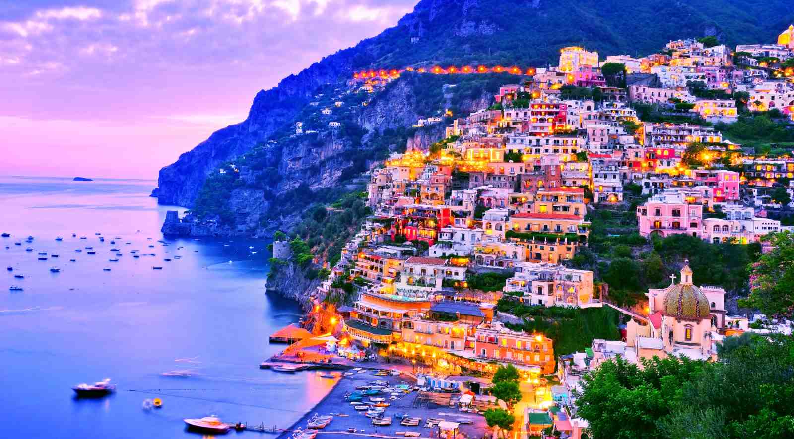 Positano Amalfi Coast Sunset Wall Art