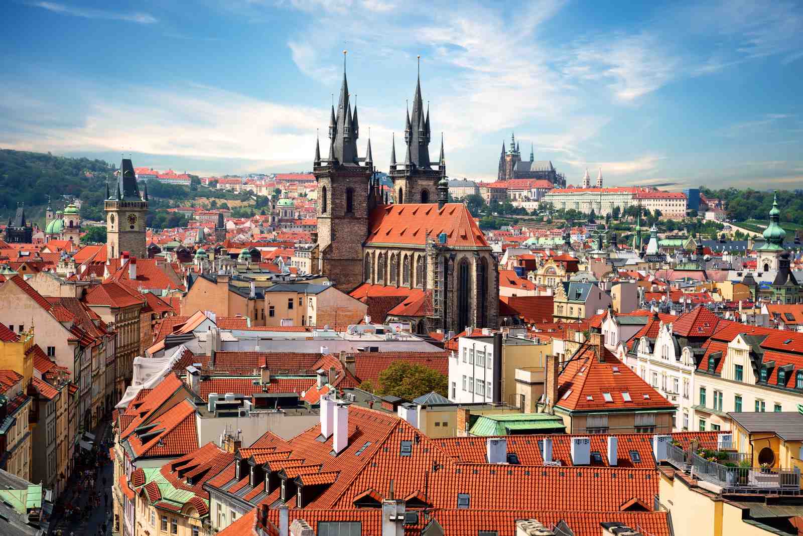 Prague Cityscape with Gothic Church Wall Art