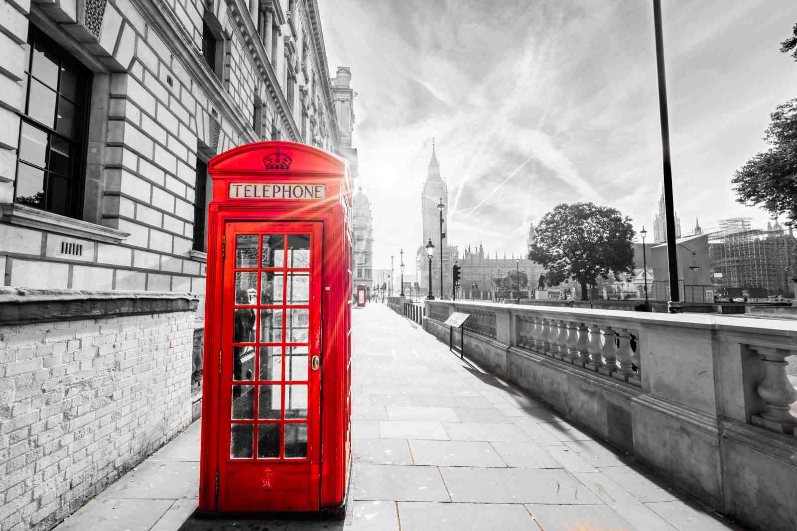 Iconic Red London Phone Booth Wall Art