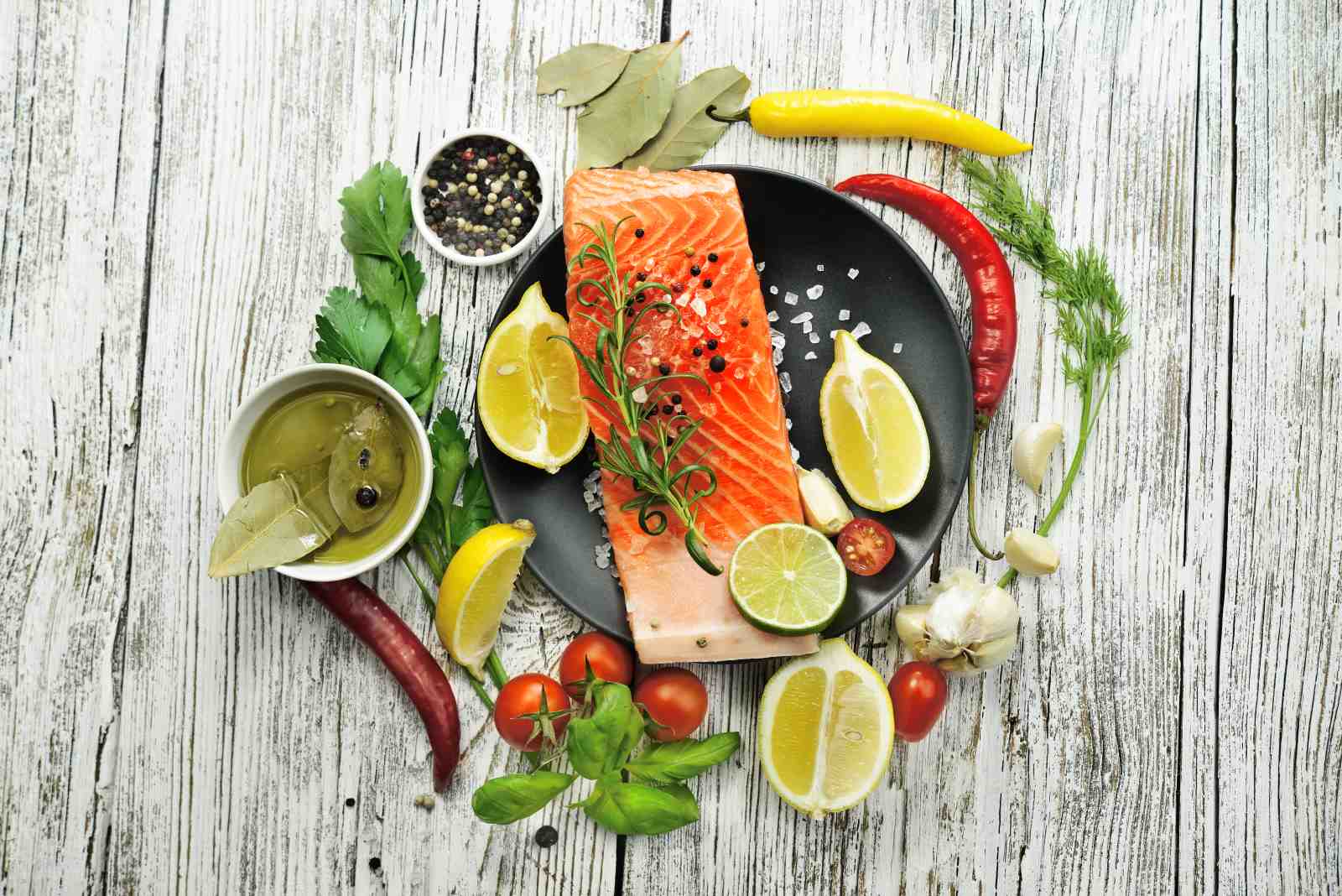 Fresh Salmon Ingredients Wall Art