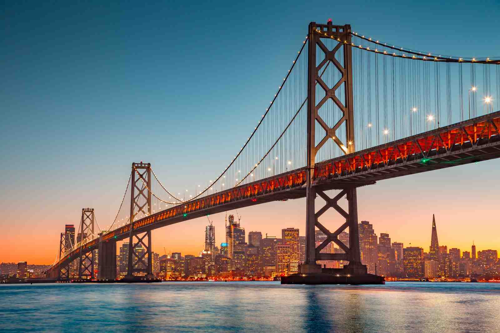 San Francisco Bay Bridge at Sunset Wall Art