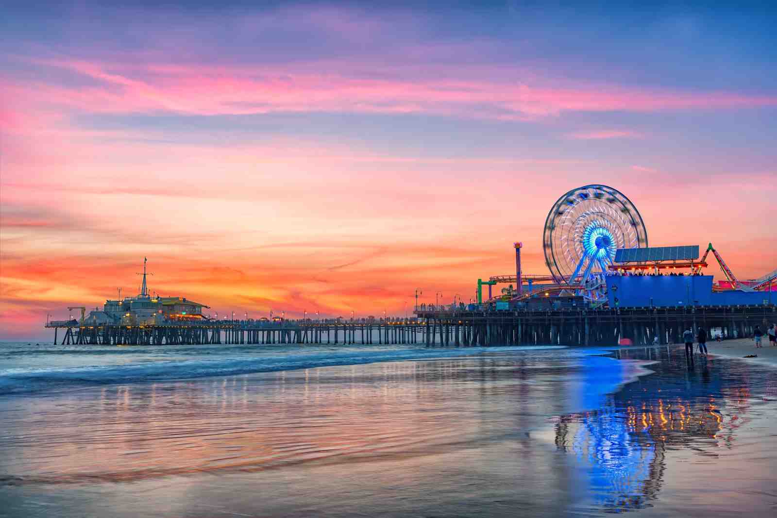 Santa Monica Pier Sunset Wall Art